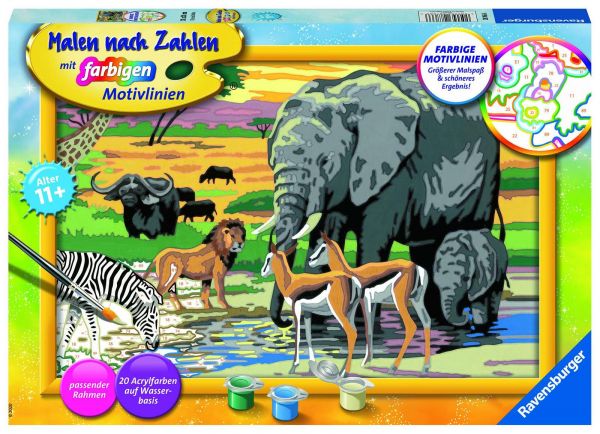 Ravensburger 28766 Malen nach Zahlen - Tiere in Afrika
