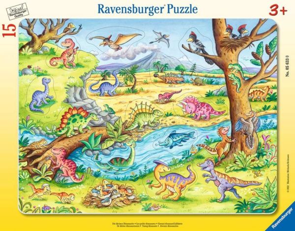 RAVENSBURGER 05633 Kinderpuzzle Rahmenpuzzle Die kleinen Dinosaurier 8-17 Teile