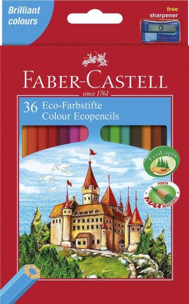 Faber-Castell 120136 Farbstifte Eco 36er Etui mit Spitzer