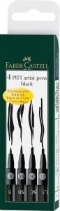 Faber-Castell 167139 Tuschestift PITT Artist Pen schwarz 4er Packung