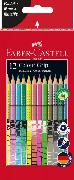 Faber-Castell 201569 Buntstift Sonderfarbset Colour Grip, 12 Stück