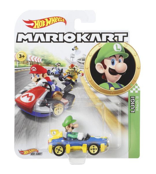 HOT WHEELS GBG27 Mario Kart Replica 1:64 Die-Cast Luigi