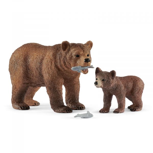 Schleich® 42473 Wild LIfe Grizzlybär-Mutter mit Jungem