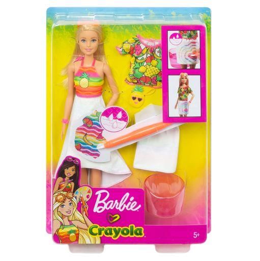 MATTEL GBK18 Barbie loves Crayola Fruchtiger Farbenmix Puppe &amp; Moden