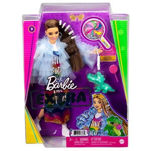 MATTEL GYJ78 Barbie Extra Puppe im Regenbogenkleid
