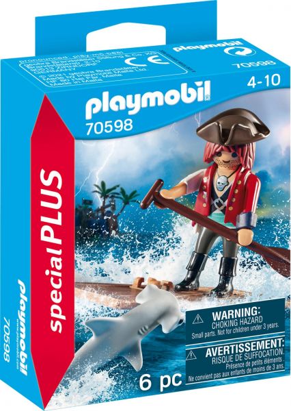PLAYMOBIL® 70598 Pirat mit Floß und Hammerhai
