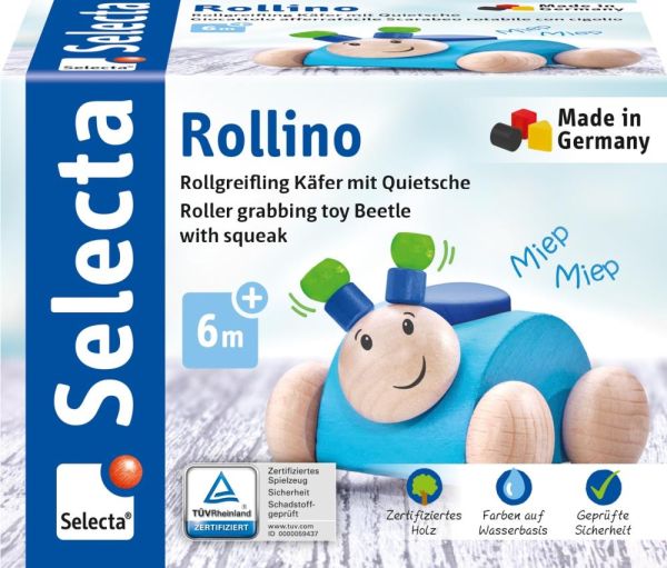 Selecta 61073 Babywelt Rollino, blau 7,5 cm