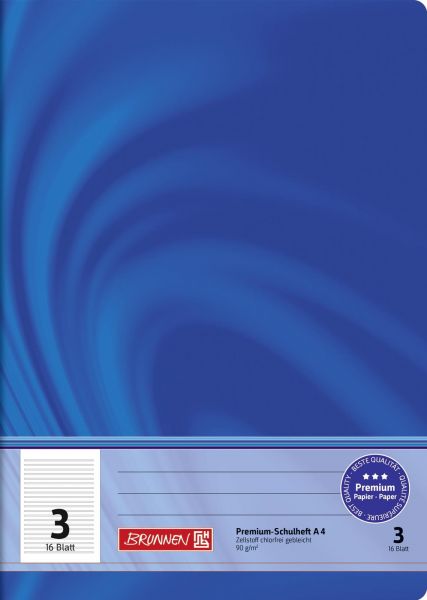 BRUNNEN 104470302 Schulheft Vivendi A4 21 Liniensysteme, Lin. 3 blau