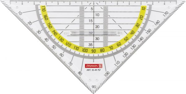 BRUNNEN 1049757 Geometrie-Dreieck, glasklar, 16cm