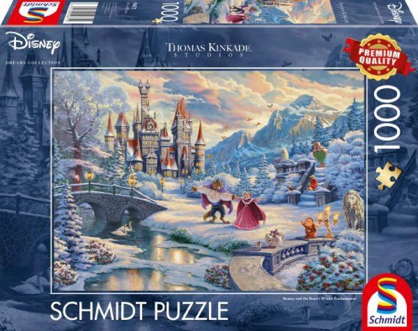 Schmidt Soiele 59671 Puzzle 1000 Teile Thomas Kinkade: Disney, Die Schöne und das Biest, Zauberhafte
