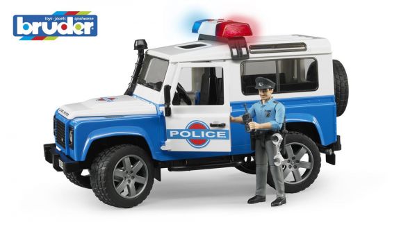 Bruder 02595 Land Rover Defender Station Wagon Polizeifahrzeug, L &amp; S und Polizist