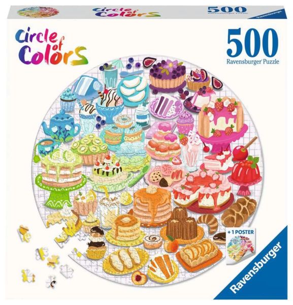 RAVENSBURGER 17171 Puzzle Circle of Colors - Desserts &amp; Pastries 500 Teile