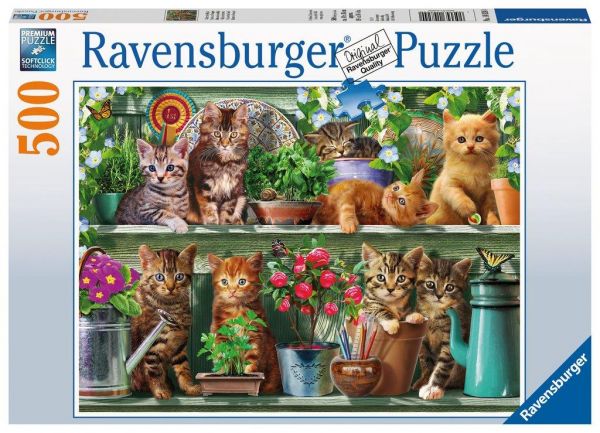 Ravensburger 14824 Puzzle - Katzen im Regal - 500 Teile