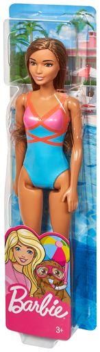 MATTEL GHW40 Barbie Beach Puppe mit blauem Badeanzug