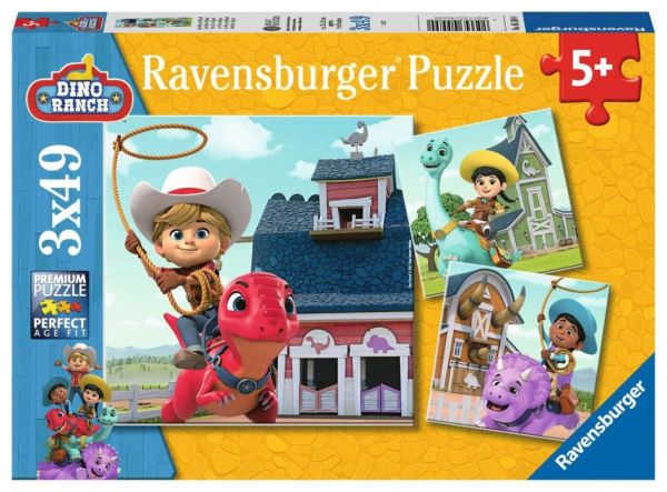 RAVENSBURGER 05589 Kinderpuzzle Jon, Min und Miguel 3 x 49 Teile