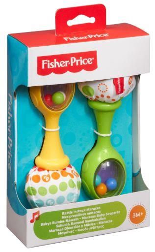 FISHER-PRICE BLT33 Babys Rumba-Rasseln mit Stoff, Baby-Spielzeug, Greifling