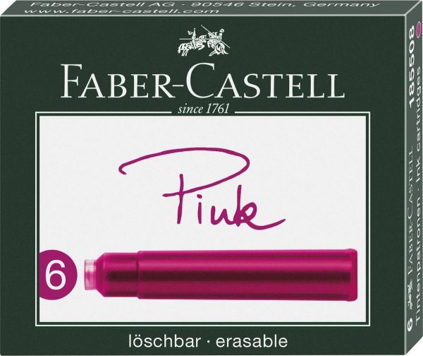Faber-Castell 185508 Tintenpatrone für Füllhalter Standard, pink, 6 Stück