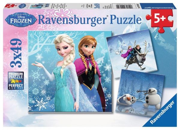 Ravensburger 09264 Puzzle Disney Frozen: Abenteuer im Winterland 3x49 Teile