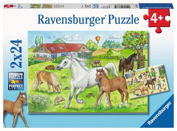 Ravensburger 07833 Kinderpuzzle Auf dem Pferdehof, 2x24 Teile
