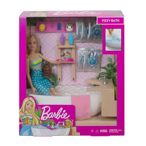 MATTEL GJN32 Barbie Wellnesstag Puppe (blond) Sprudelndes Bad
