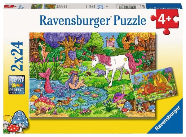 RAVENSBURGER 05637 Kinderpuzzle Magischer Wald 2x24 Teile
