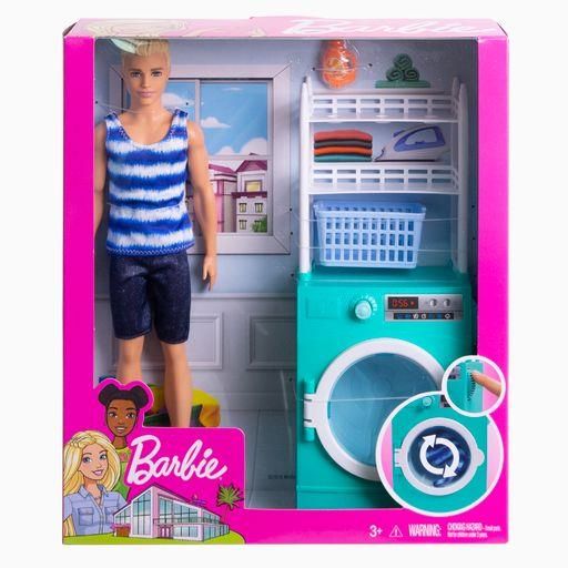 MATTEL FYK52 Barbie Ken Puppe und Waschmaschine Spielset