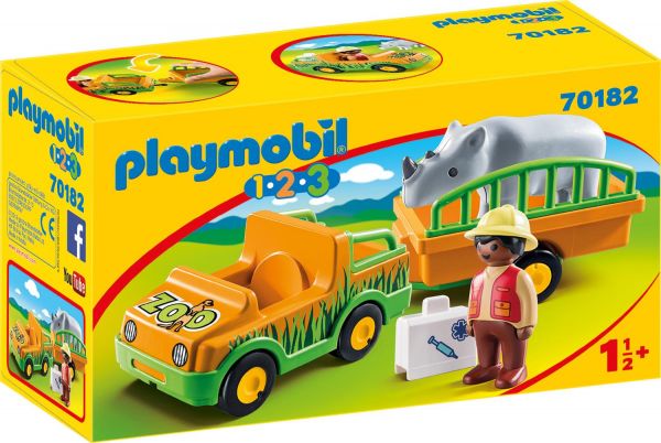 PLAYMOBIL® 70182 1.2.3 Zoofahrzeug mit Nashorn