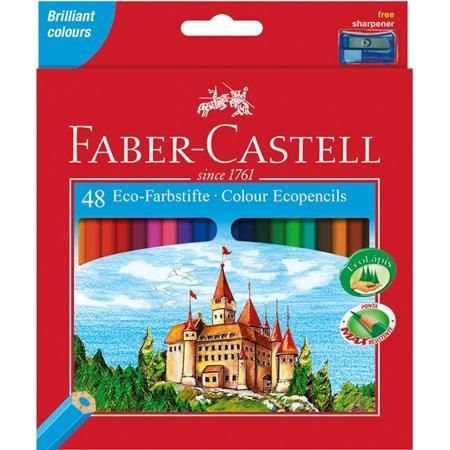 Faber-Castell 120148 Buntstifte Castle 48er Kartonetui mit Spitzer