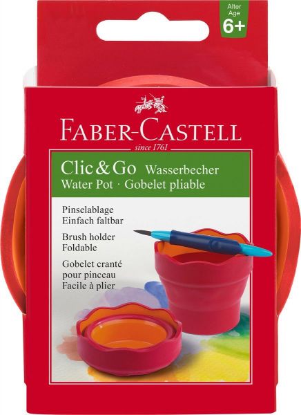 Faber-Castell 181517 Wasserbecher Clic&amp;Go, rot