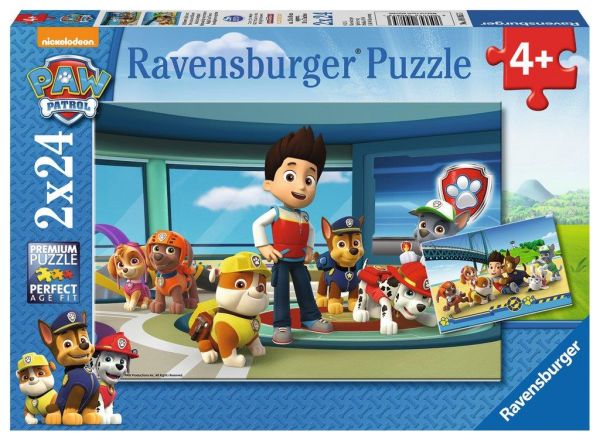 Ravensburger 09085 Kinderpuzzle Paw Patrol, Hilfsbereite Spürnasen, 2x24 Teile