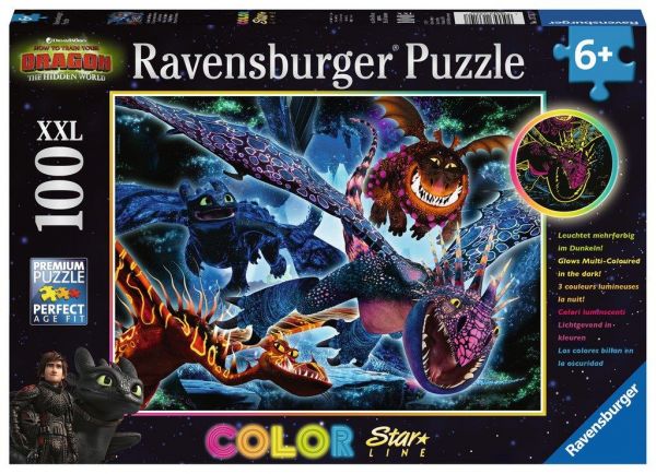 Ravensburger 13710 Kinderpuzzle Dragons, Leuchtende Dragons
