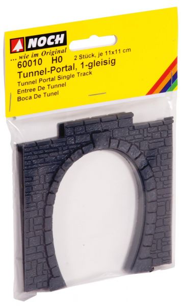 NOCH 60010 H0 Tunnel-Portal 1-gleisig, 2 Stück, 11 x 11 cm