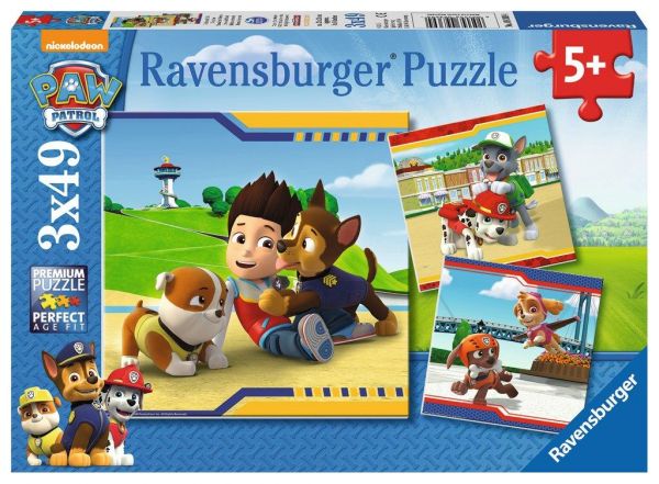 Ravensburger 09369 Puzzle Paw Patrol, Helden mit Fell 3x49 Teile