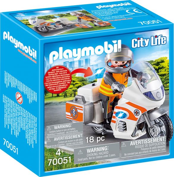PLAYMOBIL® 70051 City Life Notarzt-Motorrad mit Blinklicht