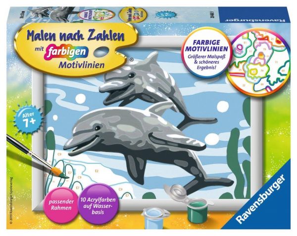Ravensburger 28468 Malen nach Zahlen - Freundliche Delfine