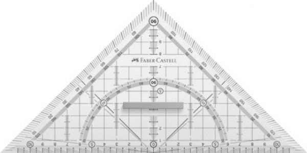 Faber-Castell 171010 Geometriedreieck Grip, mit Griff, 22 cm
