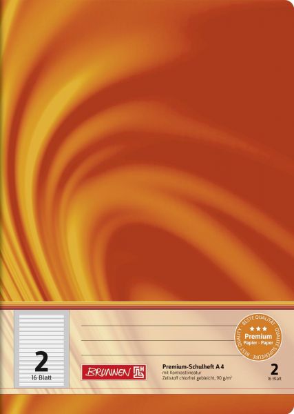 BRUNNEN 104470202 Schulheft Vivendi A4 17 Liniensysteme, Kontrastlineatur, alle Ausgangsschriften, L
