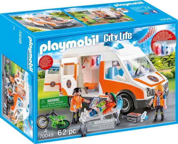 PLAYMOBIL® 70049 City Life Rettungswagen mit Licht und Sound