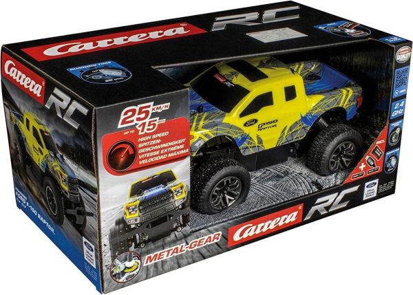 CARRERA RC 370182020 1:18 2,4GHz Ford F-150 Raptor, yellow/black