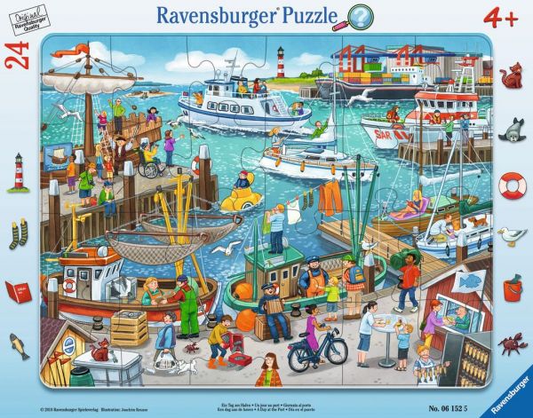 Ravensburger 06152 Puzzle Ein Tag am Hafen 24 Teile