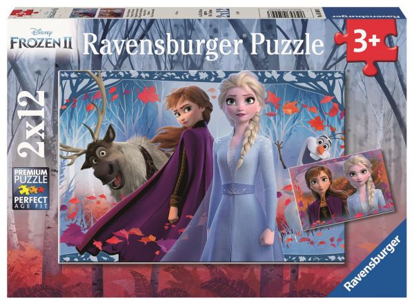 Ravensburger 05009 Kinderpuzzle - Frozen 2, Reise ins Ungewisse 2x12 Teile