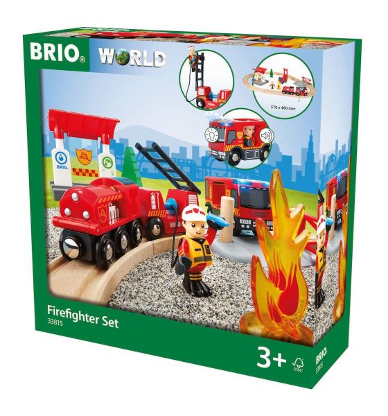BRIO 33815 Bahn Feuerwehr Set