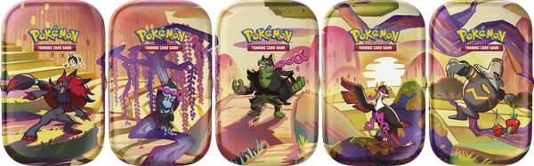 POKÉMON 45928 PKM Pokémon Mini-Tin-Box Karmesin & Purpur  Nebel der Sagen, 5-fach sortiert