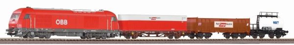 PIKO 97948 Start-Set mit Bettung Herkules mit 3 Güterwagen, ÖBB, Ep. V