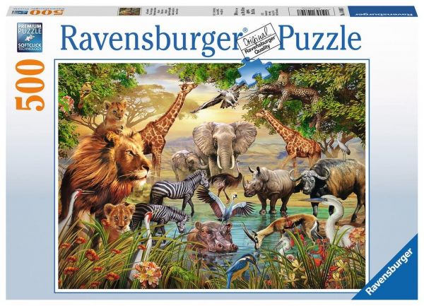 Ravensburger 14809 Puzzle - Am Wasserloch - 500 Teile