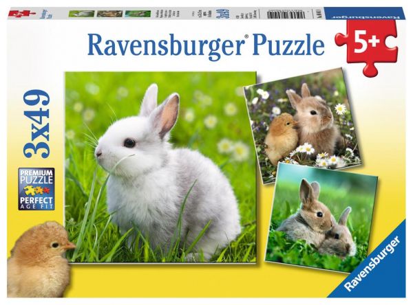 Ravensburger 08041 Puzzle Niedliche Häschen - 3x49 Teile