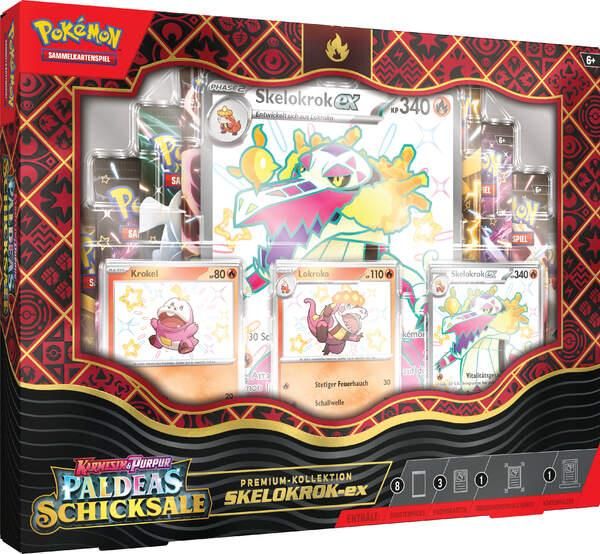 POKÉMON 45817 PKM Pokémon KP04.5 Karmesin & Purpur: Paldeas Schicksale Premium Kollektion, 3-fach so