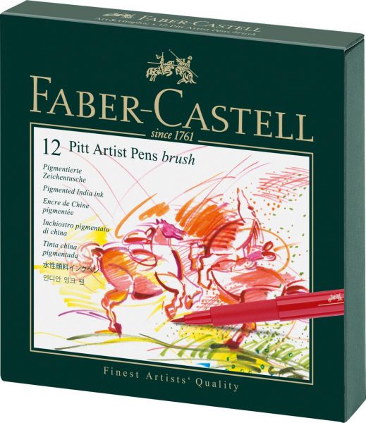 Faber-Castell 167146 Tuschestift PITT artist pen, B, 12er Etui