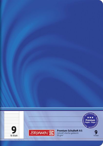 BRUNNEN 104570902 Schulheft Vivendi A5 liniert, mit Rand, Lin. 9 blau