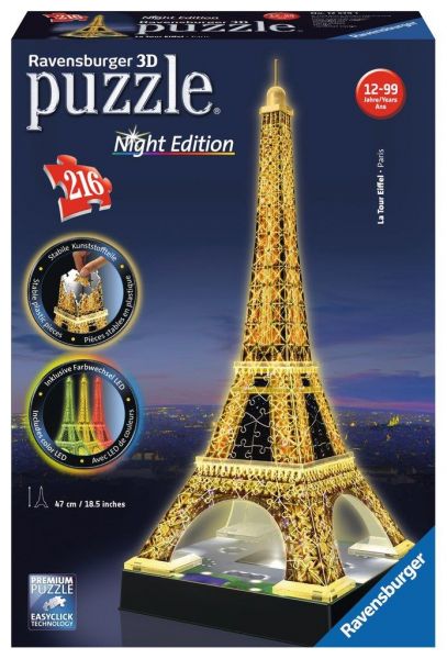 Ravensburger 12579 Eiffelturm bei Nacht - 3D Puzzle
